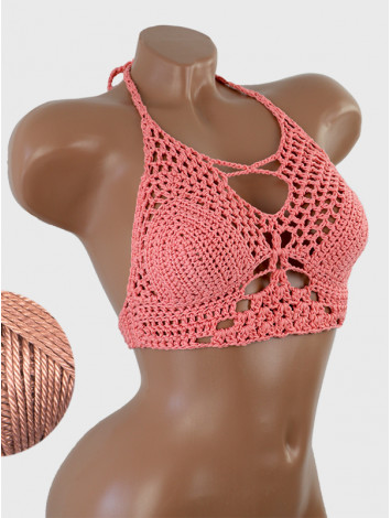 Diamond Net: Lace-Up Cinched - Топ В'язаний Гачком