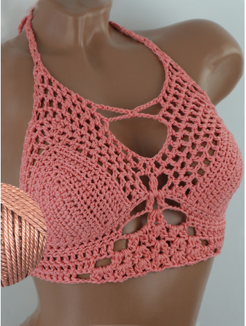 Diamond Net: Lace-Up Cinched - Топ В'язаний Гачком