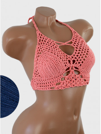 Diamond Net: Lace-Up Cinched - Топ В'язаний Гачком