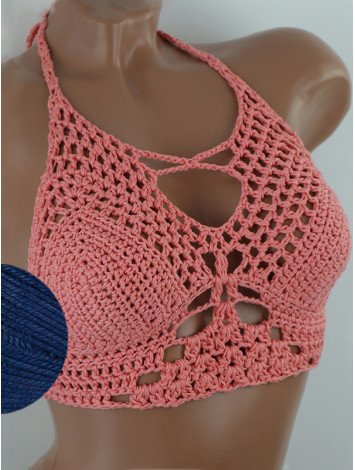 Diamond Net: Lace-Up Cinched - Топ В'язаний Гачком