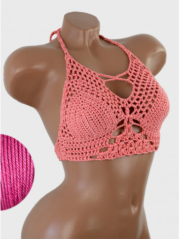 Diamond Net: Lace-Up Cinched - Топ В'язаний Гачком