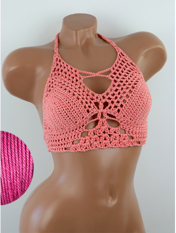 Diamond Net: Lace-Up Cinched - Топ В'язаний Гачком