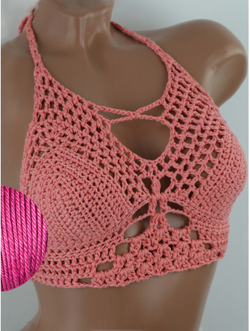 Diamond Net: Lace-Up Cinched - Топ В'язаний Гачком