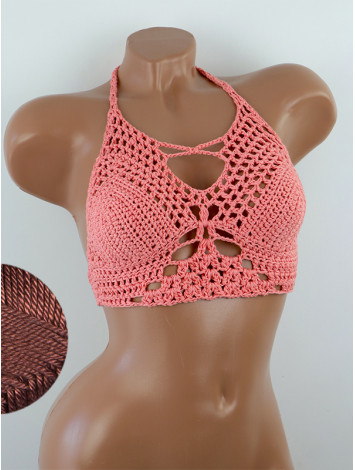 Diamond Net: Lace-Up Cinched - Топ В'язаний Гачком