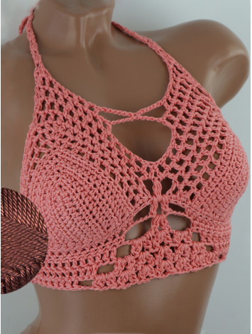 Diamond Net: Lace-Up Cinched - Топ В'язаний Гачком