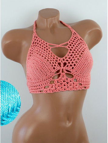 Diamond Net: Lace-Up Cinched - Топ В'язаний Гачком