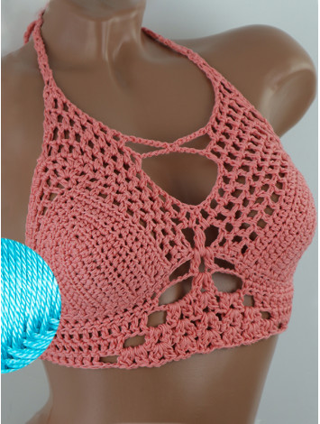 Diamond Net: Lace-Up Cinched - Топ В'язаний Гачком