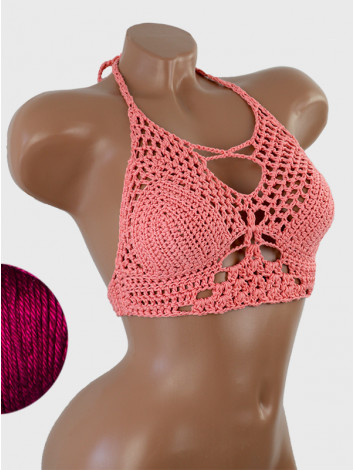 Diamond Net: Lace-Up Cinched - Топ В'язаний Гачком