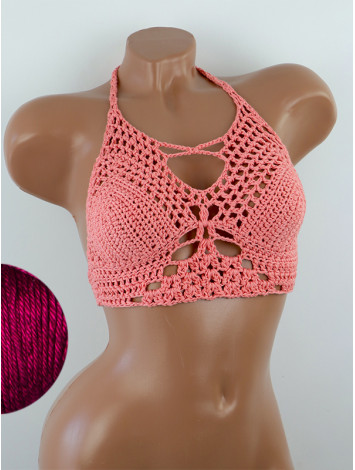 Diamond Net: Lace-Up Cinched - Топ В'язаний Гачком