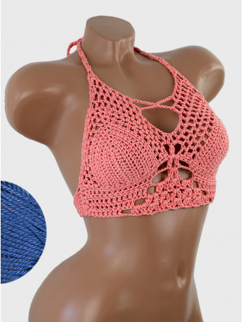 Diamond Net: Lace-Up Cinched - Топ В'язаний Гачком