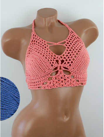 Diamond Net: Lace-Up Cinched - Топ В'язаний Гачком