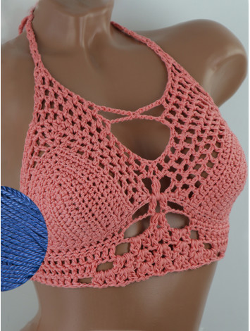 Diamond Net: Lace-Up Cinched - Топ В'язаний Гачком