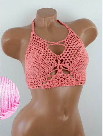 Diamond Net: Lace-Up Cinched - Топ В'язаний Гачком