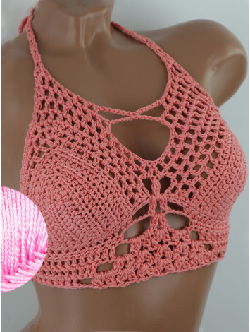 Diamond Net: Lace-Up Cinched - Топ В'язаний Гачком