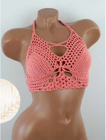 Diamond Net: Lace-Up Cinched - Топ В'язаний Гачком