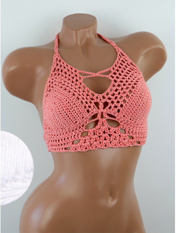 Diamond Net: Lace-Up Cinched - Топ В'язаний Гачком