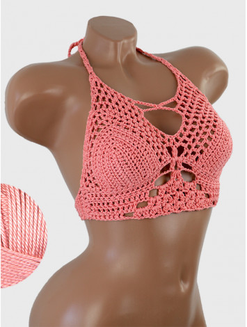 Diamond Net: Lace-Up Cinched - Топ В'язаний Гачком