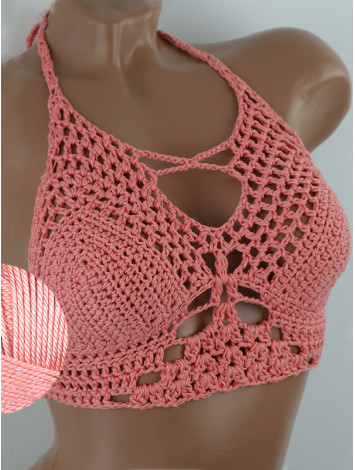 Diamond Net: Lace-Up Cinched - Топ В'язаний Гачком