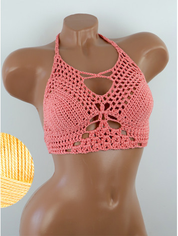 Diamond Net: Lace-Up Cinched - Топ В'язаний Гачком