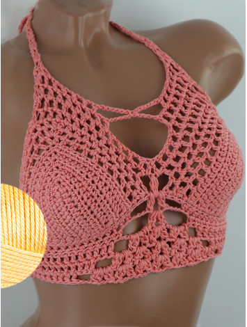 Diamond Net: Lace-Up Cinched - Топ В'язаний Гачком