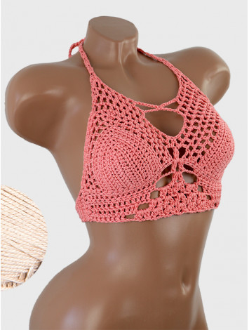 Diamond Net: Lace-Up Cinched - Топ В'язаний Гачком