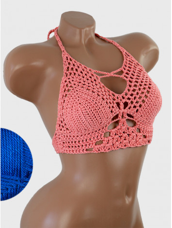 Diamond Net: Lace-Up Cinched - Топ В'язаний Гачком