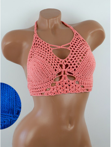 Diamond Net: Lace-Up Cinched - Топ В'язаний Гачком