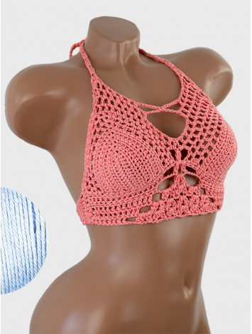 Diamond Net: Lace-Up Cinched - Топ В'язаний Гачком