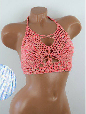 Diamond Net: Lace-Up Cinched - Топ В'язаний Гачком