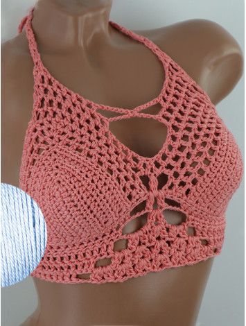 Diamond Net: Lace-Up Cinched - Топ В'язаний Гачком