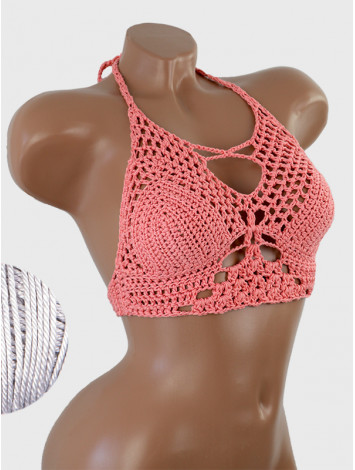 Diamond Net: Lace-Up Cinched - Топ В'язаний Гачком