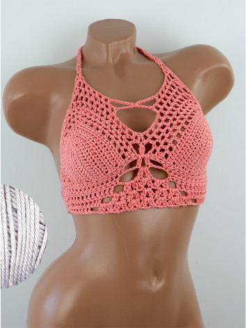 Diamond Net: Lace-Up Cinched - Топ В'язаний Гачком