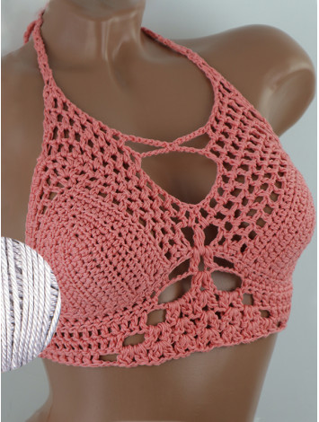 Diamond Net: Lace-Up Cinched - Топ В'язаний Гачком