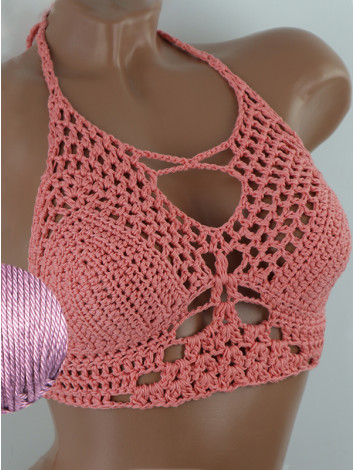 Diamond Net: Lace-Up Cinched - Топ В'язаний Гачком