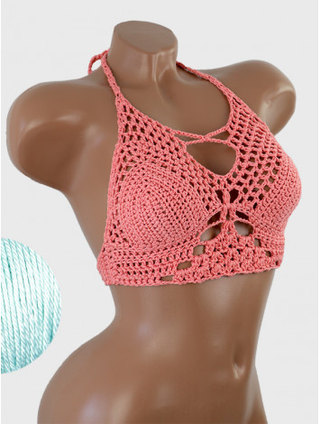 Diamond Net: Lace-Up Cinched - Топ В'язаний Гачком