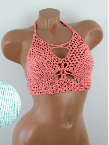 Diamond Net: Lace-Up Cinched - Топ В'язаний Гачком