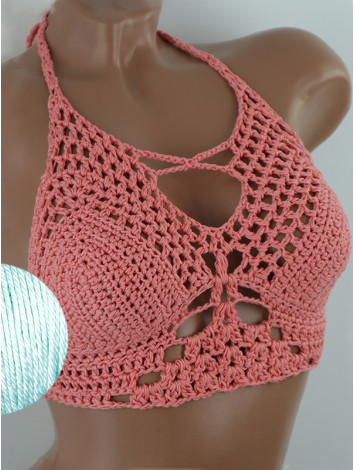 Diamond Net: Lace-Up Cinched - Топ В'язаний Гачком