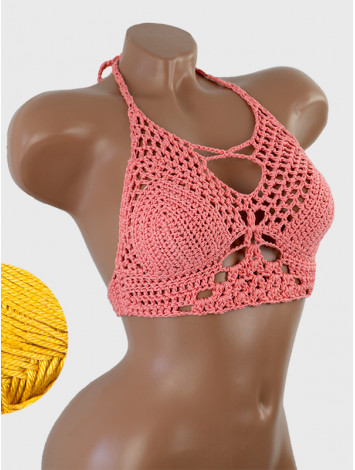 Diamond Net: Lace-Up Cinched - Топ В'язаний Гачком