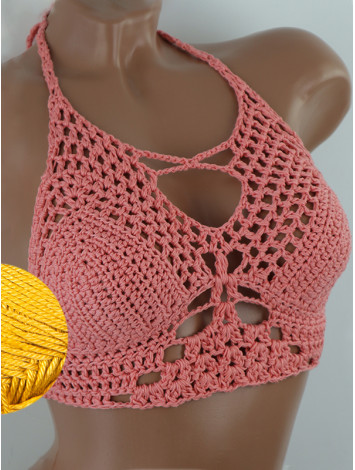 Diamond Net: Lace-Up Cinched - Топ В'язаний Гачком