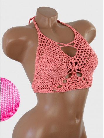 Diamond Net: Lace-Up Cinched - Топ В'язаний Гачком