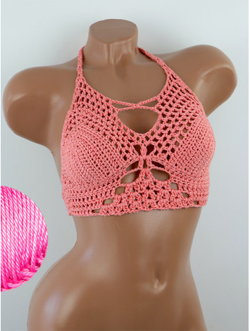 Diamond Net: Lace-Up Cinched - Топ В'язаний Гачком