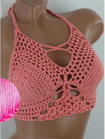 Diamond Net: Lace-Up Cinched - Топ В'язаний Гачком