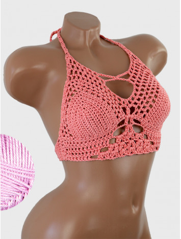 Diamond Net: Lace-Up Cinched - Топ В'язаний Гачком