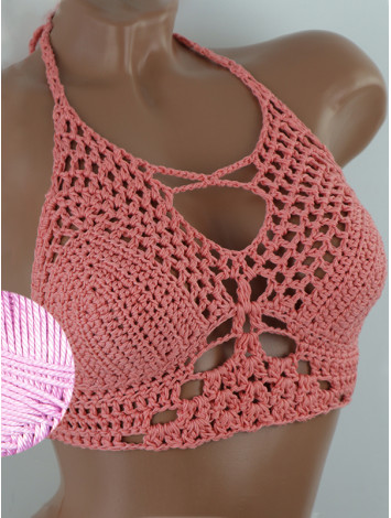 Diamond Net: Lace-Up Cinched - Топ В'язаний Гачком