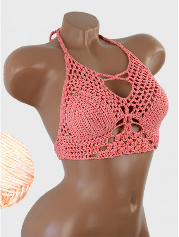 Diamond Net: Lace-Up Cinched - Топ В'язаний Гачком