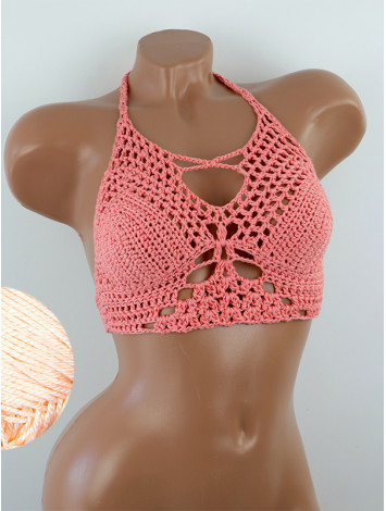 Diamond Net: Lace-Up Cinched - Топ В'язаний Гачком