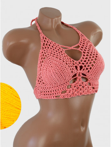 Diamond Net: Lace-Up Cinched - Топ В'язаний Гачком