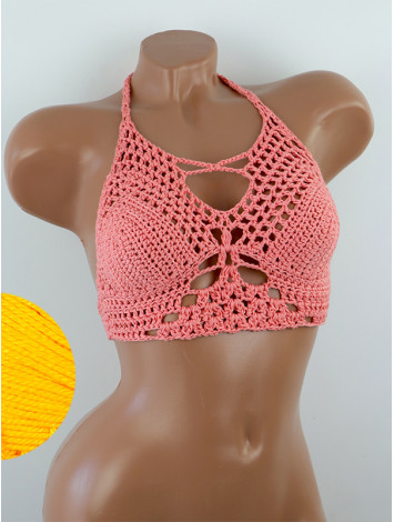 Diamond Net: Lace-Up Cinched - Топ В'язаний Гачком