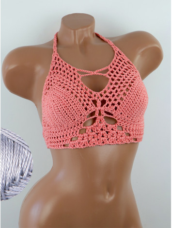 Diamond Net: Lace-Up Cinched - Топ В'язаний Гачком