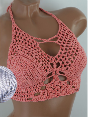 Diamond Net: Lace-Up Cinched - Топ В'язаний Гачком